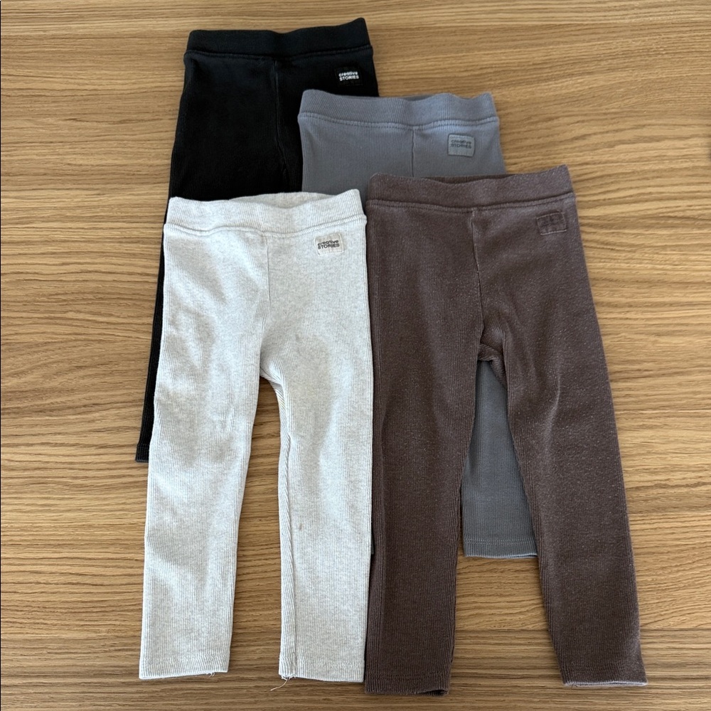 Zara - Cozy Leggings Set of 4 - Black, Gray, Light gray, Brown